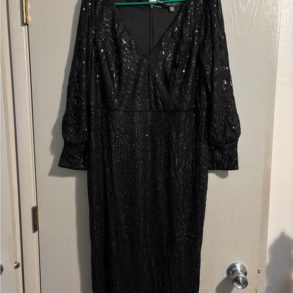 Ever Pretty Black Sequin Long Sleeve Dress